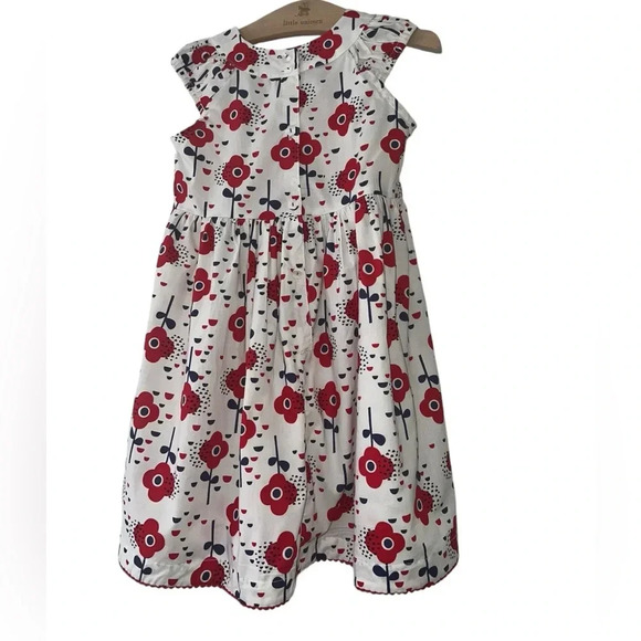 Deux par Deux white blue red floral dress sz 6 - Picture 2 of 3